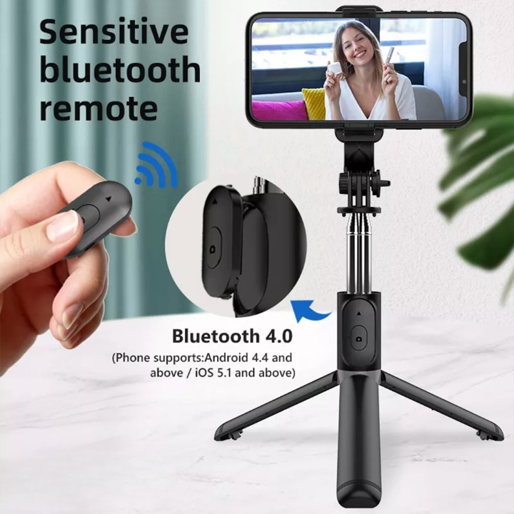 Foldable Bluetooth Selfie Stick Tripod (LED Light)